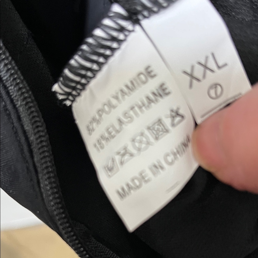 NWOT One Piece Black Short-Sleeve Zip Front Swimsuit - Picture 6 of 7